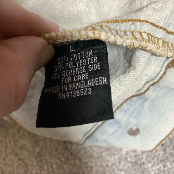 Brooklyn Cloth Graphic Denim Jacket Stay Wavy Womens L Streetwear - Picture 11 of 12